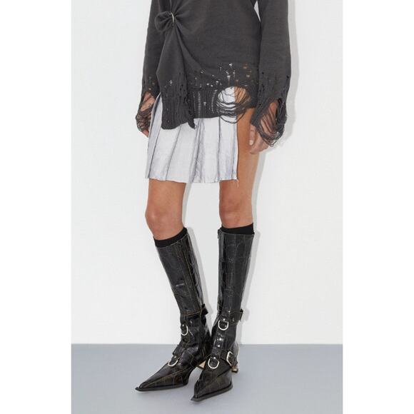 Miista Clare Washed Wrap Skirt - One Size Grey